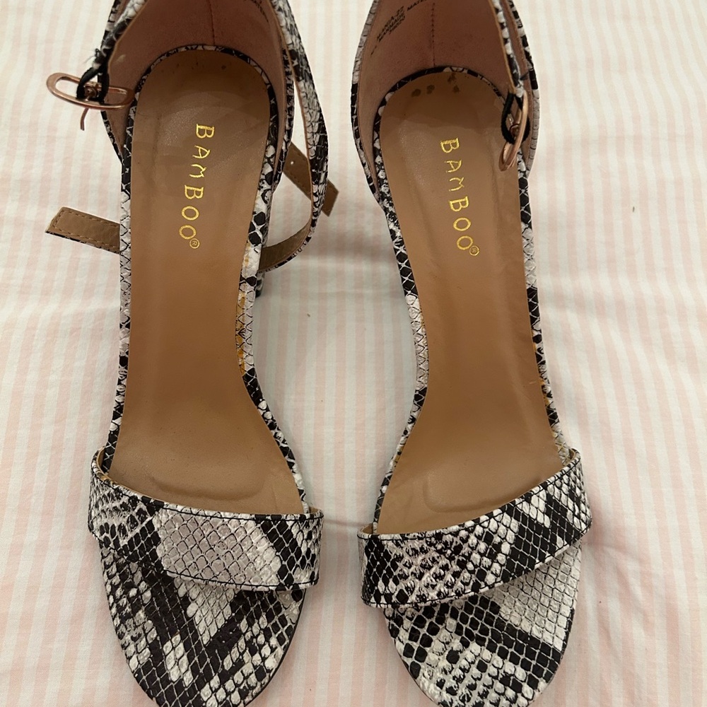 BAMBOO Snakeskin Patterned Heels